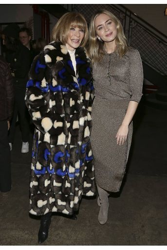 Emily Blunt et Anna Wintour lors de la première du film "American Woman" à New York jeudi 12 décembre 2019. 