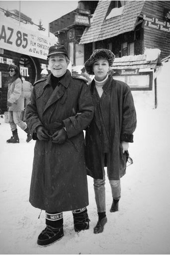 Caroline Cellier et Jean Poiret au Festival international du film fantastique d'Avoriaz, en janvier 1985. 