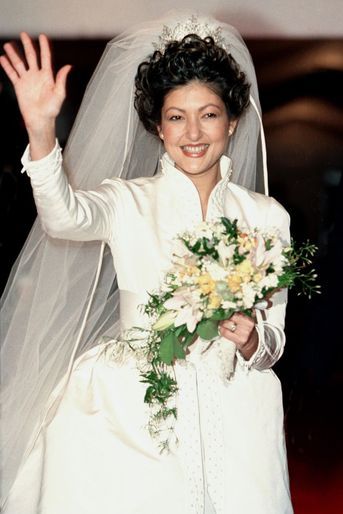 Alexandra Manley, le jour de son mariage avec le prince Joachim de Danemark à Frederiksborg, le 18 novembre 1995