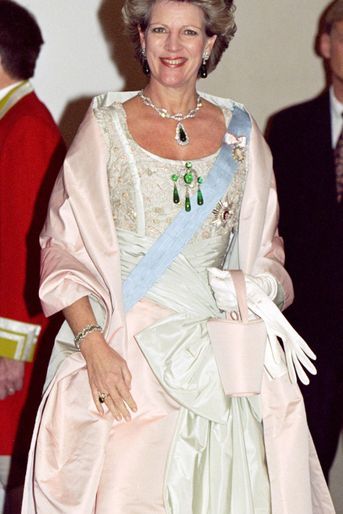 L&#039;ex-reine des Hellènes Anne-Marie, tante du marié, à Copenhague le 17 novembre 1995