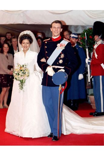 Le prince Joachim de Danemark et Alexandra Manley, le jour de leur mariage à Frederiksborg, le 18 novembre 1995