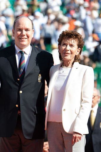 La baronne Elizabeth-Ann de Massy, avec le prince Albert II de Monaco, le 22 avril 2018