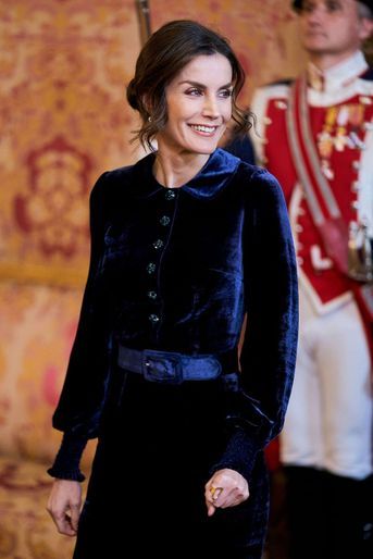 La reine Letizia d&#039;Espagne portant sa bague Karen Hallam à Madrid, le 5 février 2020