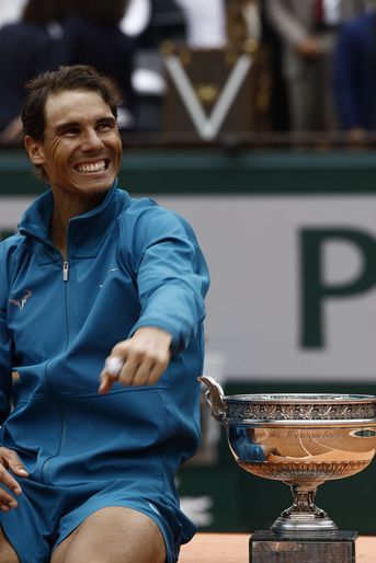 Rafael Nadal lors de son triomphe à Roland-Garros en 2018.