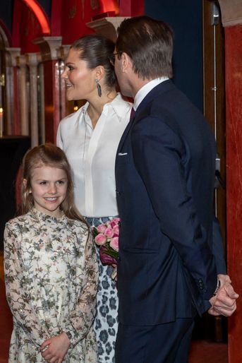 La princesse Estelle de Suède avec ses parents à Stockholm, le 13 février 2020