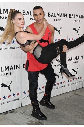 Cara Delevingne et Olivier Rousteing lors de la soirée PUMA x Balmain à Los Angeles le jeudi 21 novembre 2019.