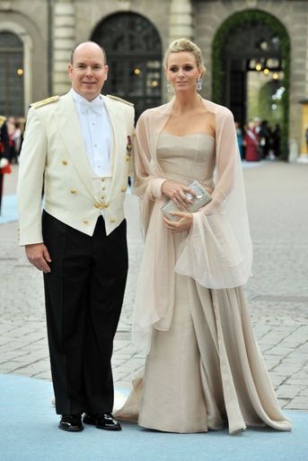 Charlene et Albert de Monaco au mariage de la princesse Victoria de Suède et de Daniel Westling, samedi 19 juin 2010 au palais royal de Stockholm. 