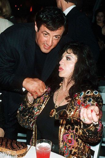 Sylvester et Jackie Stallone lors d'une soirée à New York en 1996