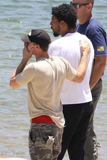 Ryan Dorsey avec le frère de Naya Rivera, Mychal, au lac Piru le 11 juillet 2020