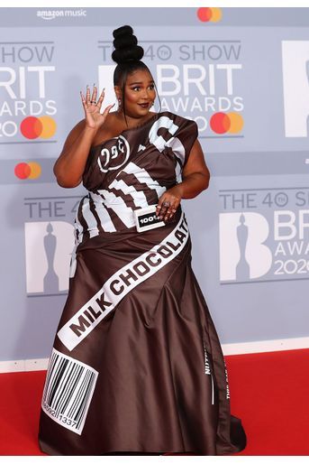 Lizzo aux Brit Awards à Londres le 18 février 2020