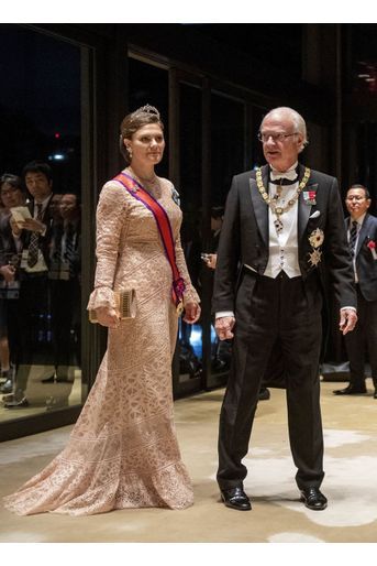 La princesse héritière Victoria et le roi Carl XVI Gustaf de Suède à Tokyo, le 22 octobre 2019