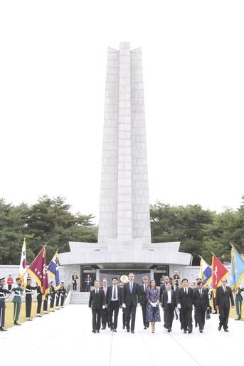 La reine Letizia et le roi Felipe VI d&#039;Espagne à Séoul, le 23 octobre 2019