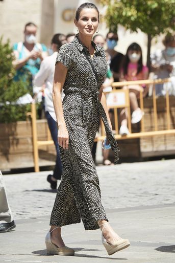 La reine Letizia d&#039;Espagne à Cuenca, le 2 juillet 2020