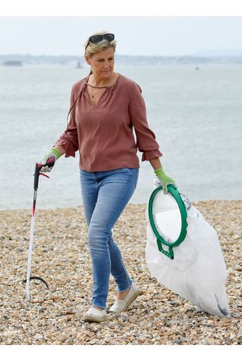 La duchesse Sophie de Wessex sur une plage à Southsea, le 18 septembre 2020