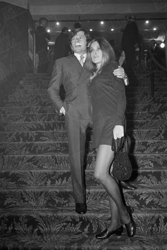 Sharon Tate et Roman Polanski à la première parisienne du film "Le bal des vampires", le 31 janvier 1968.