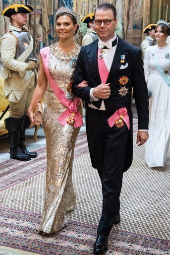 La princesse Victoria de Suède dans une robe Jenny Packham, à Stockholm le 14 juin 2019