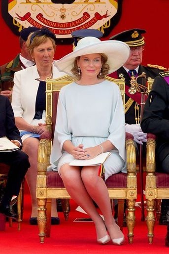 La reine Mathilde de Belgique à la Fête nationale à Bruxelles, le 21 juillet 2015