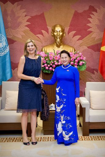 La reine Maxima des Pays-Bas avec la présidente de l'Assemblée vietnamienne à Hanoï, le 31 mai 2017