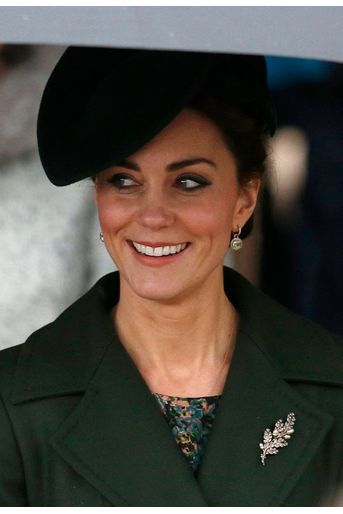 La duchesse de Cambridge, née Kate Middleton, à la messe de Noël de Sandringham, le 25 décembre 2015