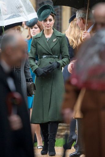 La duchesse Catherine de Cambridge à Sandringham, le 25 décembre 2015