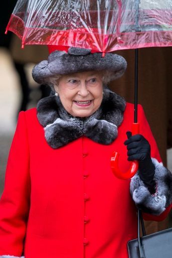 La reine Elizabeth II à Sandringham, le 25 décembre 2015