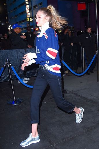Gigi Hadid arrive au Madison Square Garden