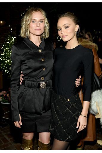 Diane Kruger et Lily-Rose Depp lors de la soirée organisée par Chanel à New York le 10 décembre 2019. 