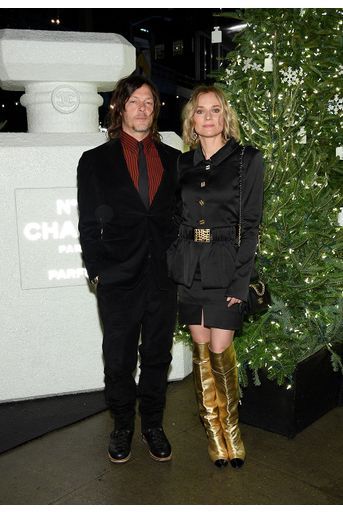 Diane Kruger et Norman Reedus lors de la soirée organisée par Chanel à New York le 10 décembre 2019. 