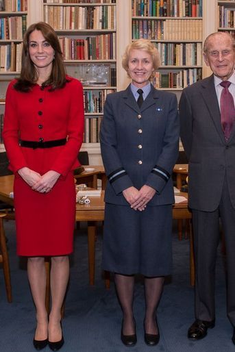 La duchesse de Cambridge Kate avec le prince Philip, le 16 décembre 2015
