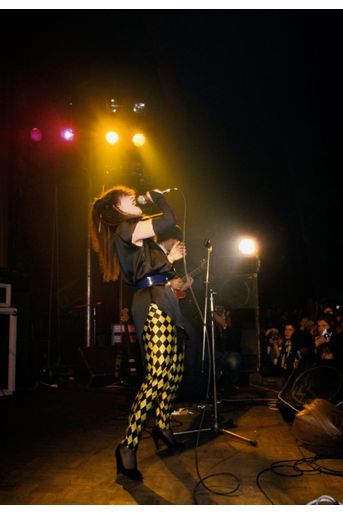 La chanteuse Sapho au Palace, en 1980.