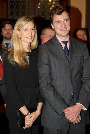 Le prince Amedeo de Belgique et son épouse Lili à Bruxelles, le 14 décembre 2015