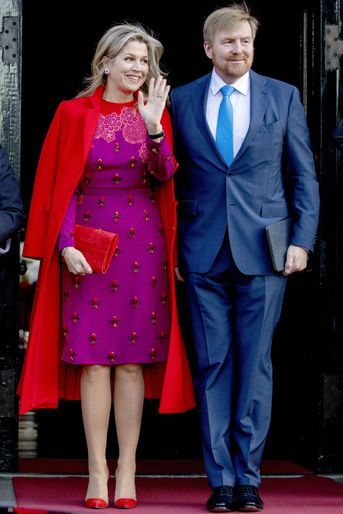 La reine Maxima, dans une robe Claes Iversen, et le roi Willem-Alexander des Pays-Bas à Amsterdam, le 4 décembre 2019