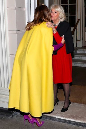 Donald et Melania Trump accueillis à Clarence House pour y rencontrer le prince Charles et Camilla, le 3 décembre 2019.