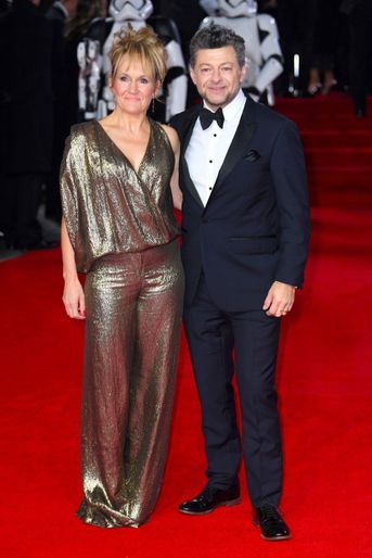 Andy Serkis et Lorraine Ashbourne à l'avant-première de "Star Wars : les derniers Jedi", le 12 décembre 2017 à Londres.