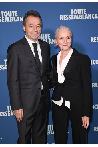 Michel Denisot et sa femme Martine Patier lors de l'avant-première du film "Toute ressemblance..." au cinéma UGC Ciné Cité Les Halles à Paris, le lundi 25 novembre 2019. 