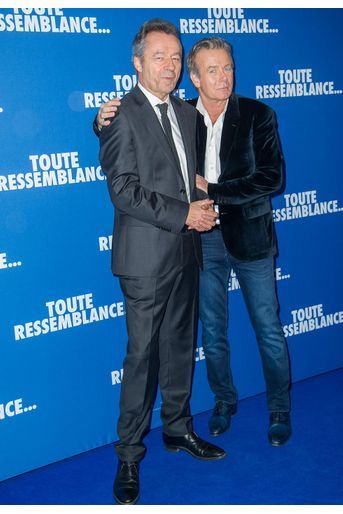 Michel Denisot et Franck Dubosc lors de l'avant-première du film "Toute ressemblance..." au cinéma UGC Ciné Cité Les Halles à Paris, le lundi 25 novembre 2019. 