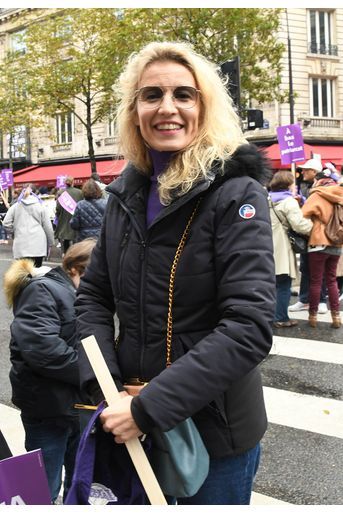 Alexandra Lamy lors de la marche contre les violences sexistes et sexuelles organisée par le collectif NousToutes à Paris le 23 Novembre 2019.