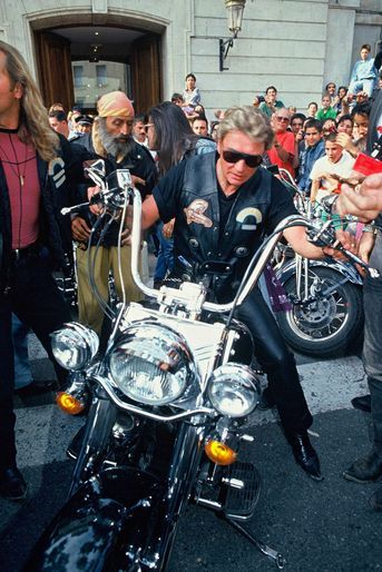 Johnny Hallyday lors du trophee 'Desperados Bikers' Carpentras, le 04 juin 1994.