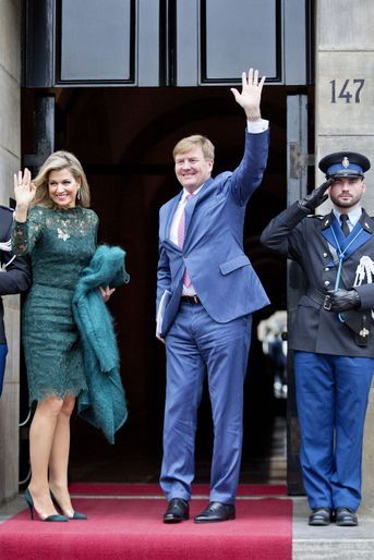 La reine Maxima et le roi Willem-Alexander des Pays-Bas au Palais royal à Amsterdam, le 6 décembre 2017