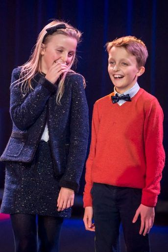 La princesse Louise et le prince Aymeric de Belgique au cirque Bouglione à Bruxelles, le 5 décembre 2015
