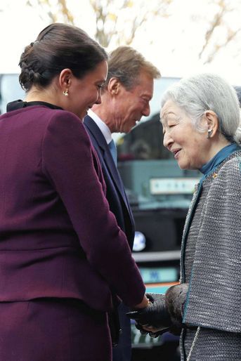 La princesse Alexandra et le grand-duc Henri de Luxembourg avec l'impératrice Michiko du Japon à Tsuchiura, le 28 novembre 2017