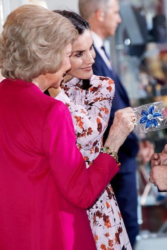 La reine Letizia d'Espagne et sa belle-mère l'ex-reine Sofia à Madrid, le 19 novembre 2019