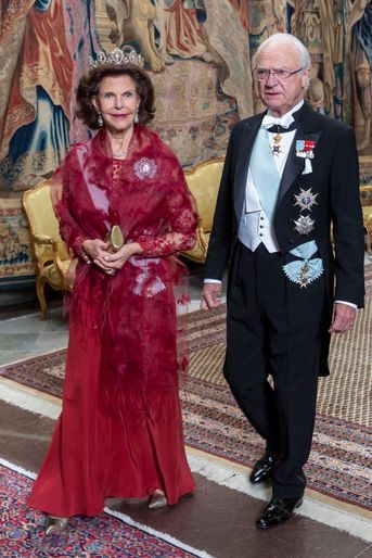 La reine Silvia et le roi Carl XVI Gustaf de Suède à Stockholm, le 12 novembre 2019