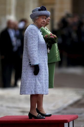 La reine Elizabeth II avec Marie-Louise Coleiro Preca à Malte, le 26 novembre 2015