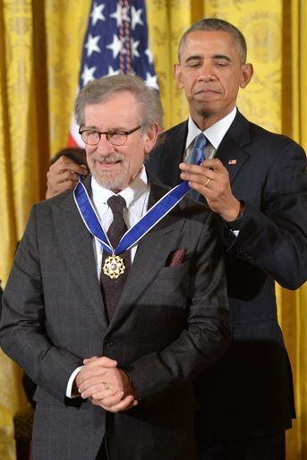 Steven Spielberg et Barack Obama à Washington le 24 novembre 2015