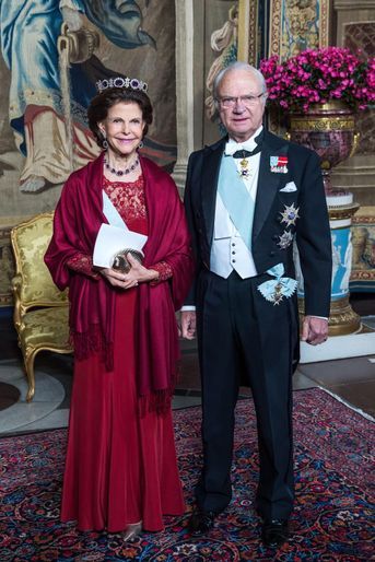 La reine Silvia et le roi Carl XVI Gustaf de Suède à Stockholm, le 23 novembre 2017