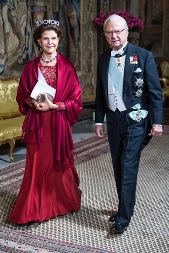 La reine Silvia et le roi Carl XVI Gustaf de Suède à Stockholm, le 23 novembre 2017