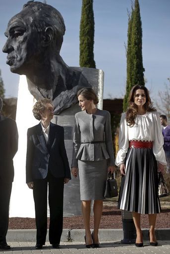 La reine Letizia d&#039;Espagne et la reine Rania de Jordanie à Madrid, le 20 novembre 2015
