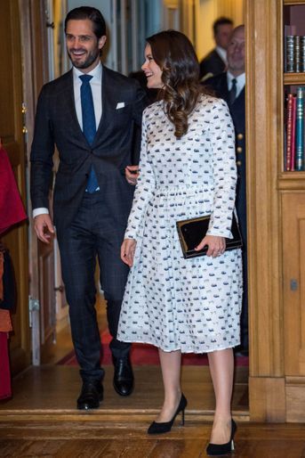 La princesse Sofia et le prince Carl Philip de Suède, au Palais royal à Stockholm le 21 novembre 2017