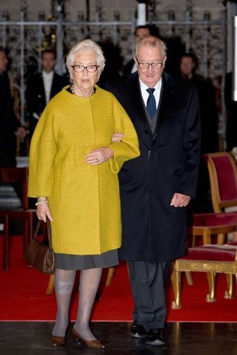 L&#039;ex-reine Paola et l&#039;ex-roi Albert II de Belgique à Bruxelles, le 15 novembre 2015